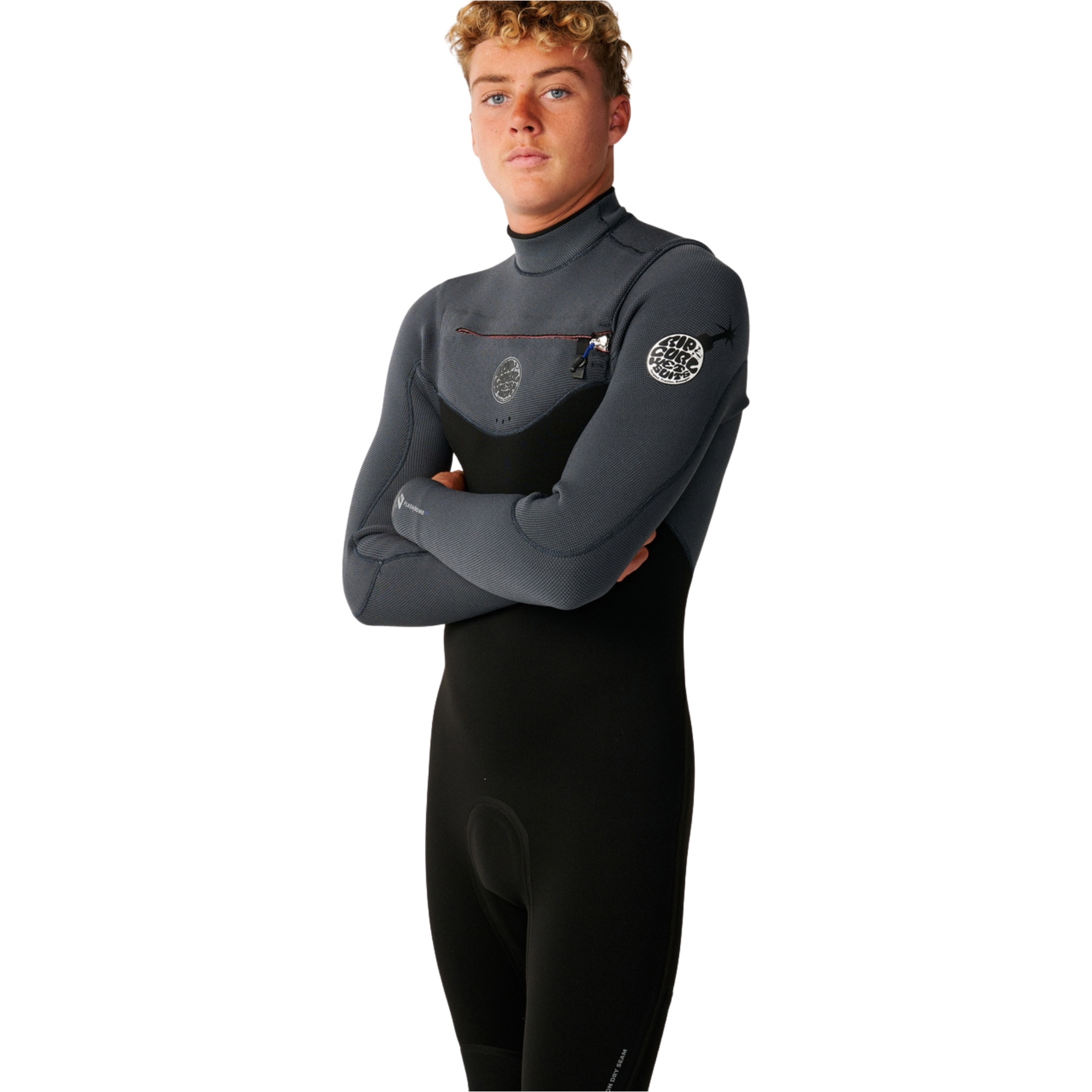 2026 Rip Curl Hommes Flashbomb 5/3mm Chest Zip Combinaison N&eacute;opr&egrave;ne 17BMFS - Charcoal Grey